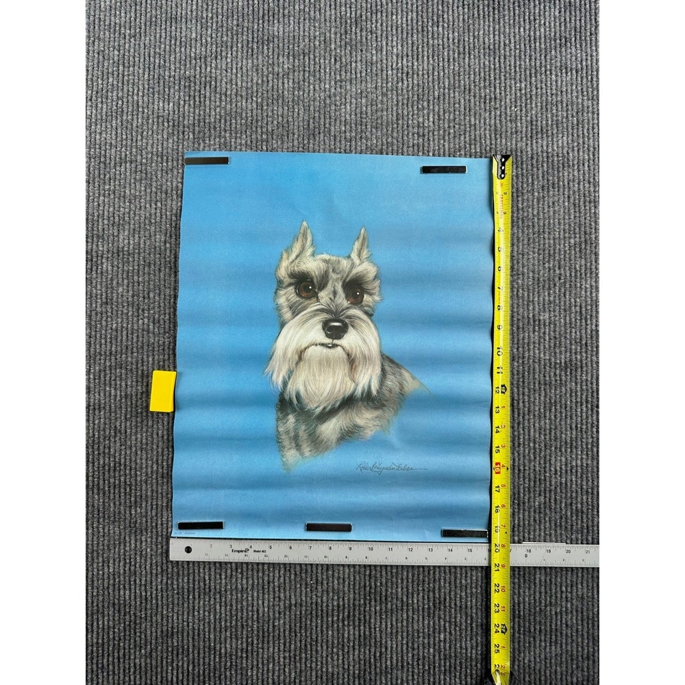 Whiskers Vintage Schnauzer Dog Art Signed by Robert Guzman-Forbes 20x30 No 149